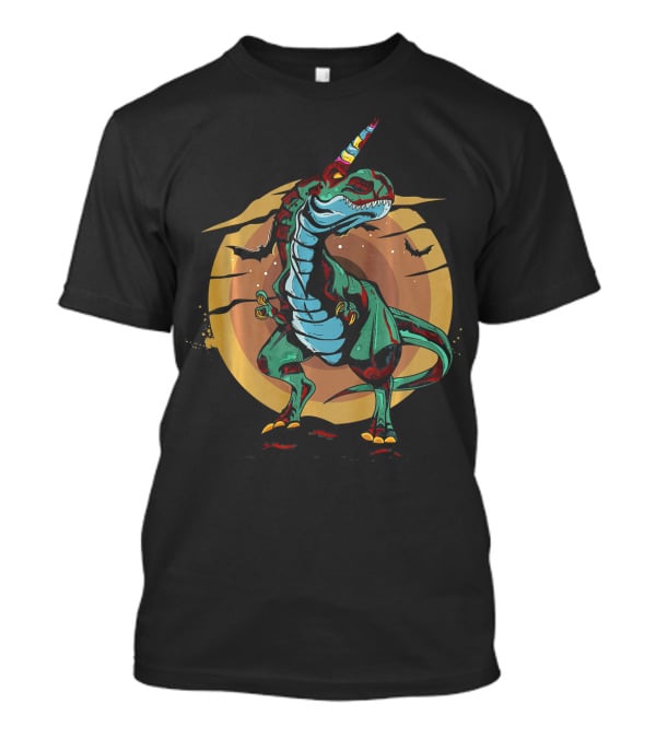 Unicornasaurus Rex Halloween Dinosaur Moon Bats Zo T-Shirt