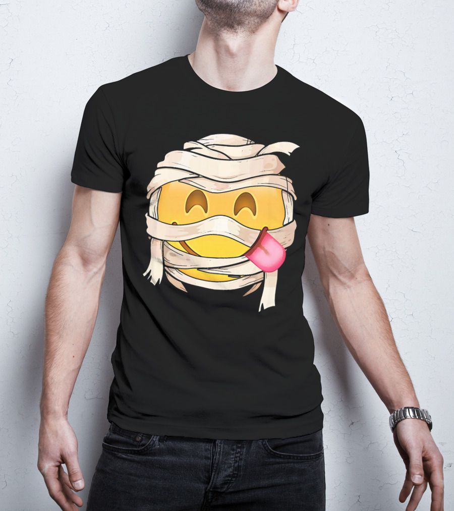 Face Savoring Food Emoji Mummy Wink Out Tongue T-Shirt