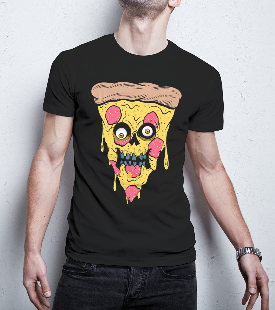 Pizza Zombie Halloween Costume Spooky Slice T-Shirt