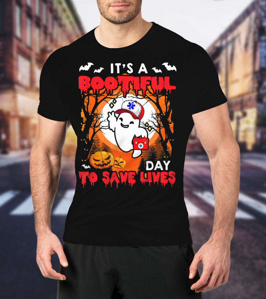 It's A Bootiful Day To Save Lives Halloween Costume Boo T-Shirt