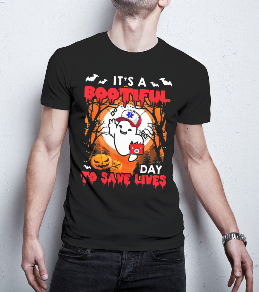 It's A Bootiful Day To Save Lives Halloween Costume Boo T-Shirt