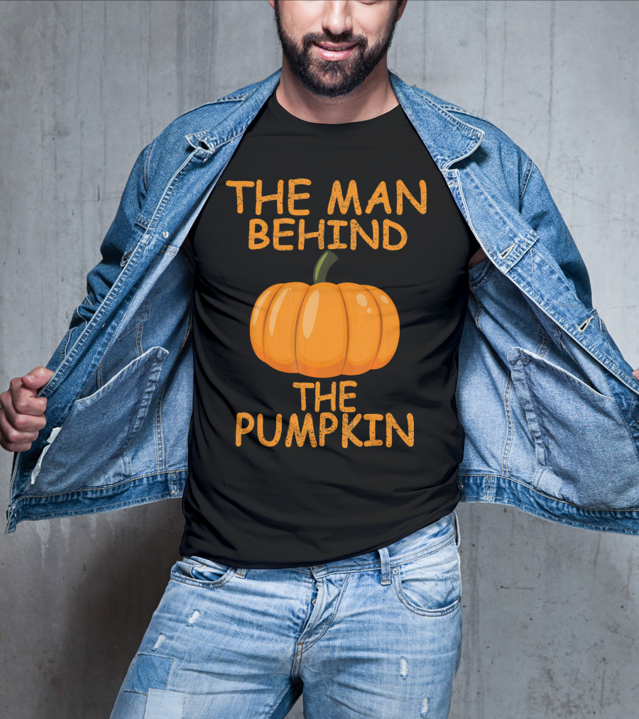 The Man Behind The Pumpkin Funny Halloween Pregnancy T-Shirt