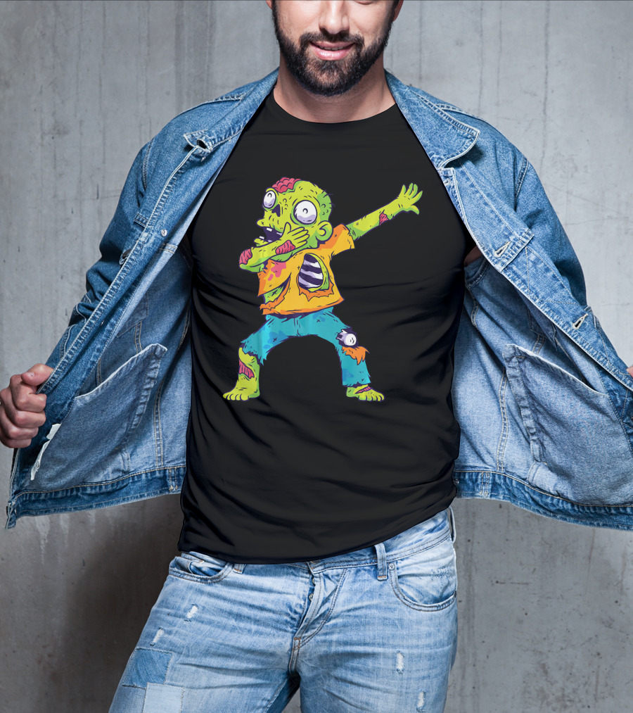 Dabbing Zombie Funny Halloween Zombi Cute Cartoon T-Shirt