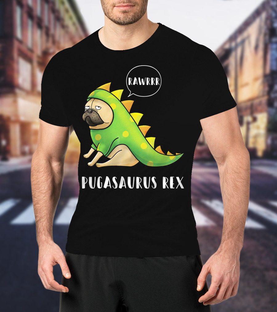 Halloween Pugasaurus Rex Rawrrr Pug T-Shirt