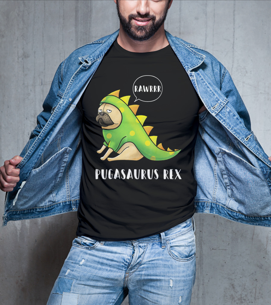 Halloween Pugasaurus Rex Rawrrr Pug T-Shirt