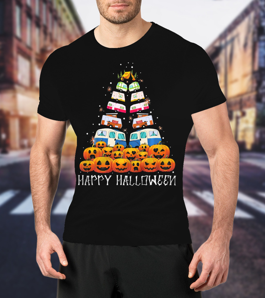 Happy Halloween Pumpkin Camper Fun T-Shirt