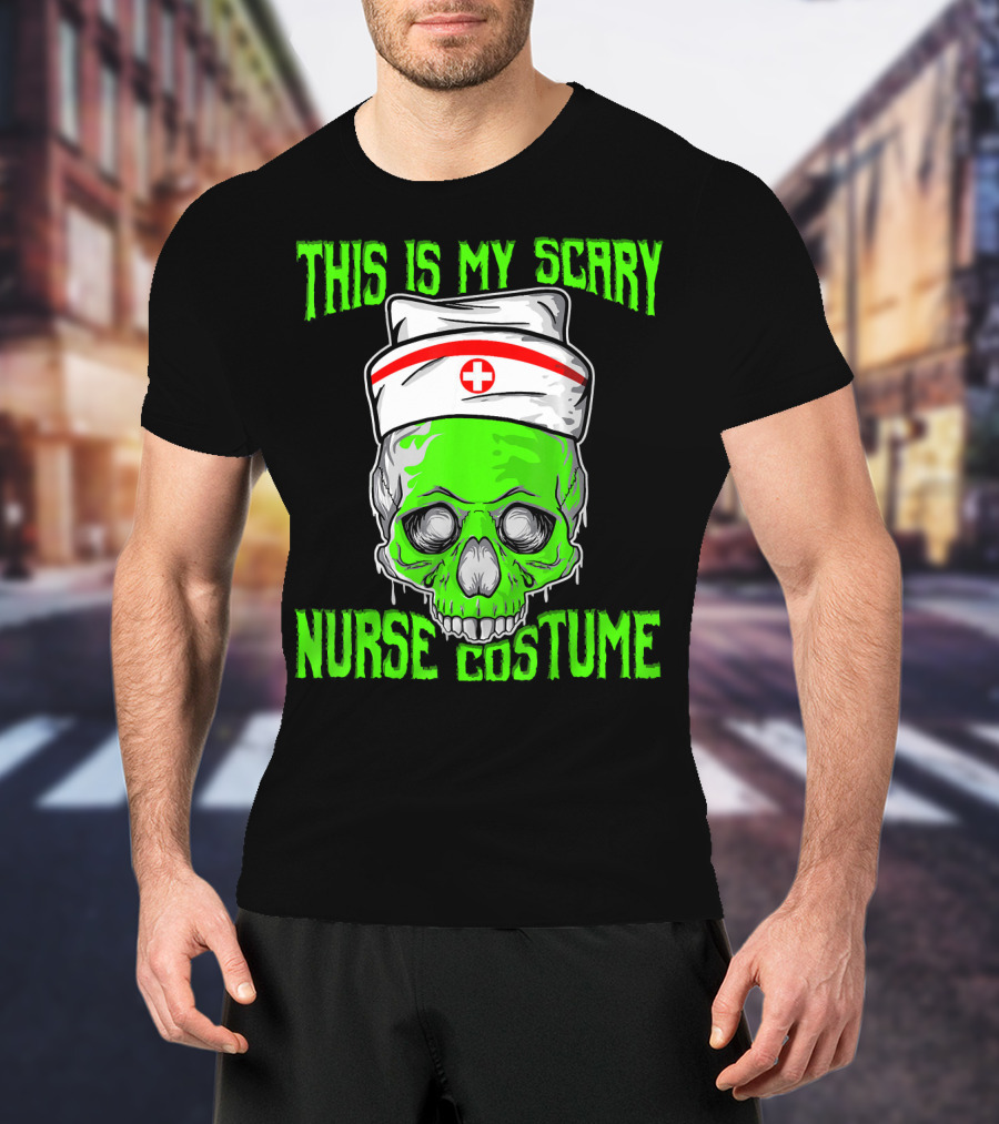 This Is My Scary Green Skeleton Nurse Costume T-Shirt