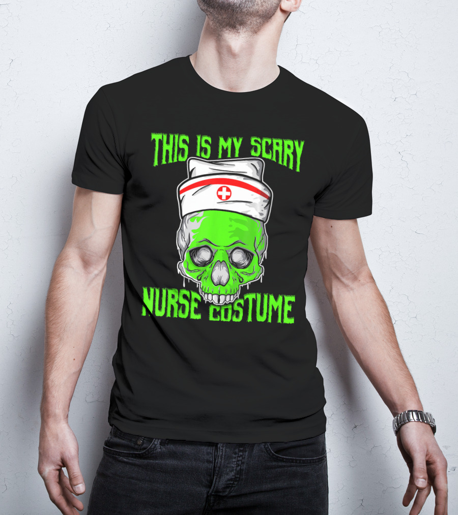This Is My Scary Green Skeleton Nurse Costume T-Shirt