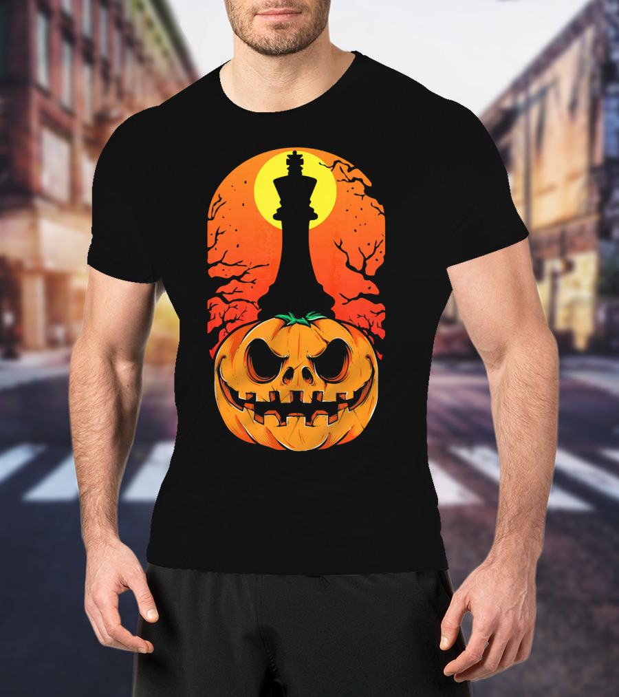 King Pumpkin Chess Moon Halloween Pumpkin King T-Shirt