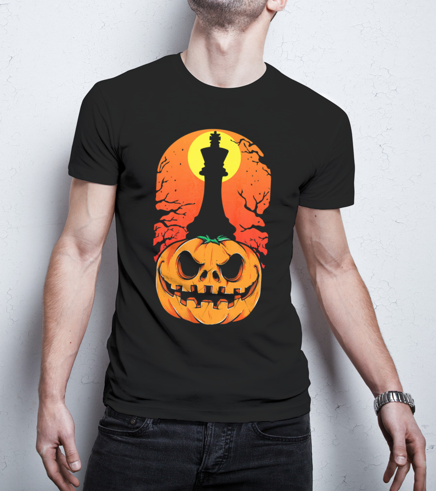 King Pumpkin Chess Moon Halloween Pumpkin King T-Shirt