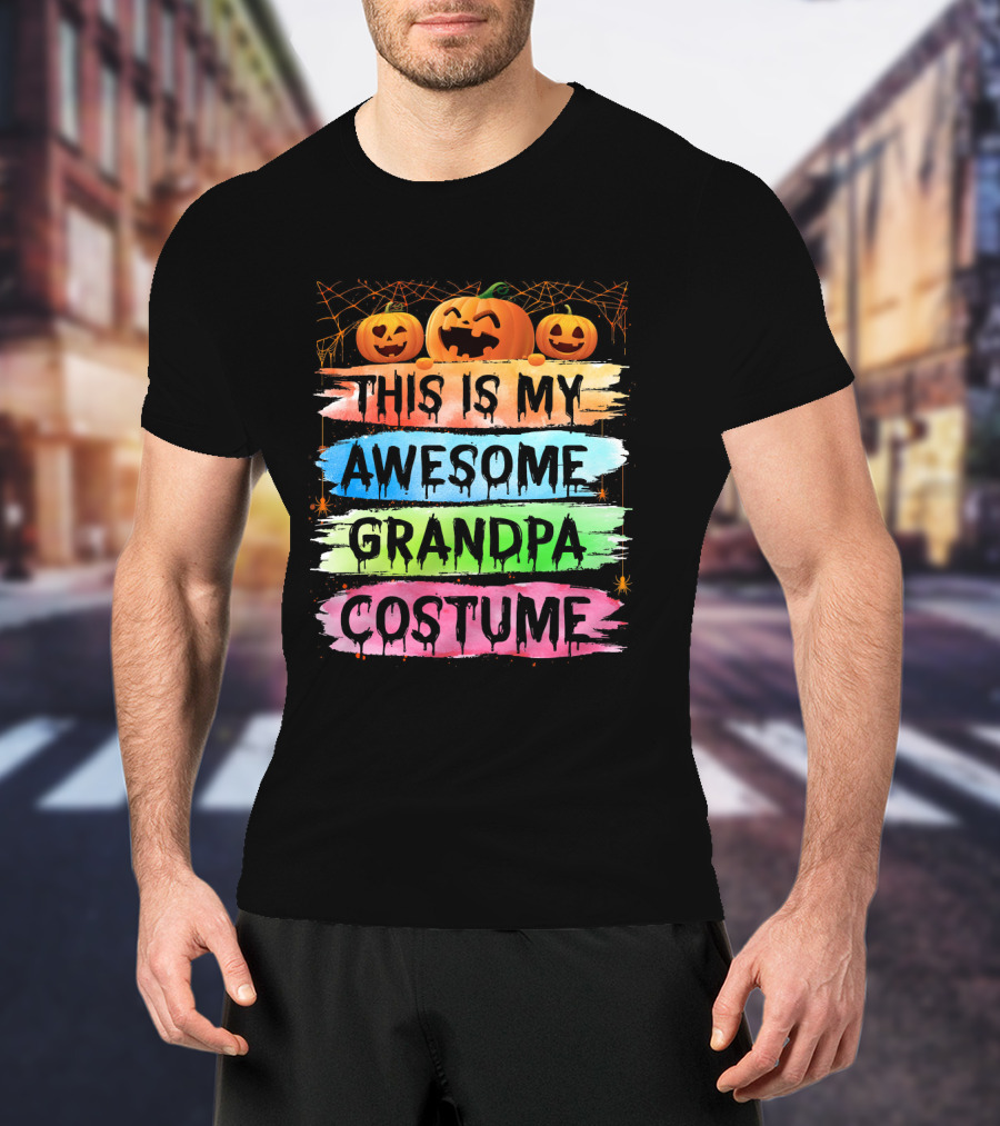 This Is My Awesome Grandpa Costume Halloween Pumpkins T-Shirt