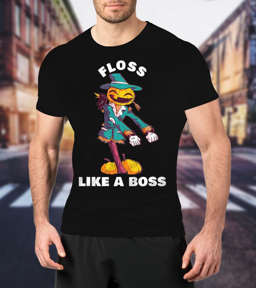 Floss Like A Boss Pumpkin Scarecrow Dance T-Shirt