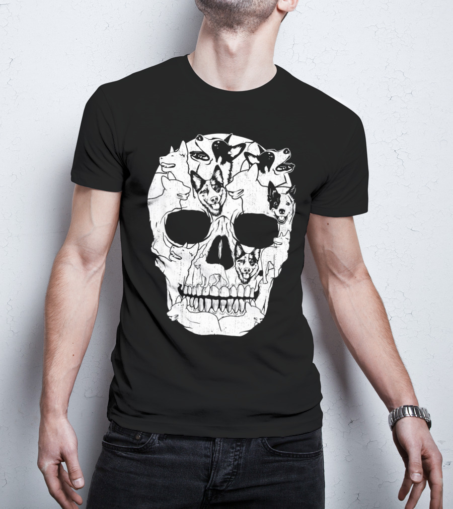 Australian Cattle Dog Skull Halloween Co Canine T-Shirt