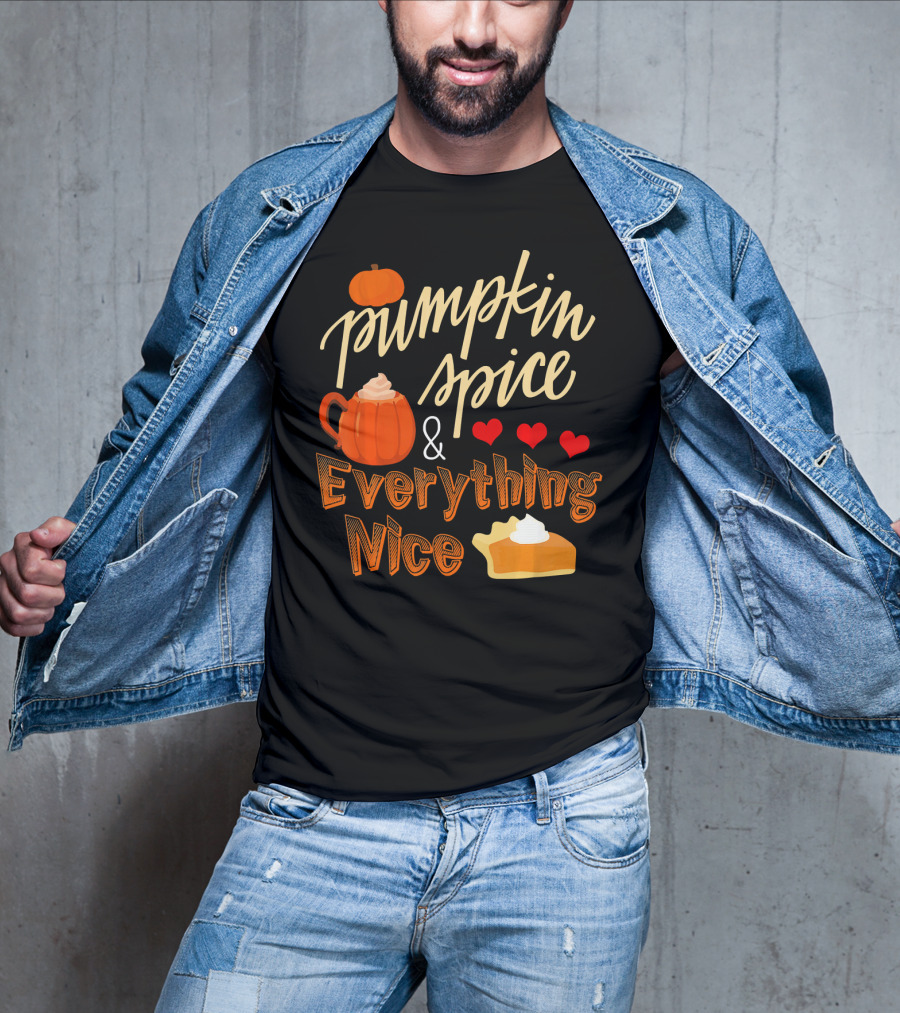 Pumpkin Spice And Everything Nice Hearts Pie Slice T-Shirt