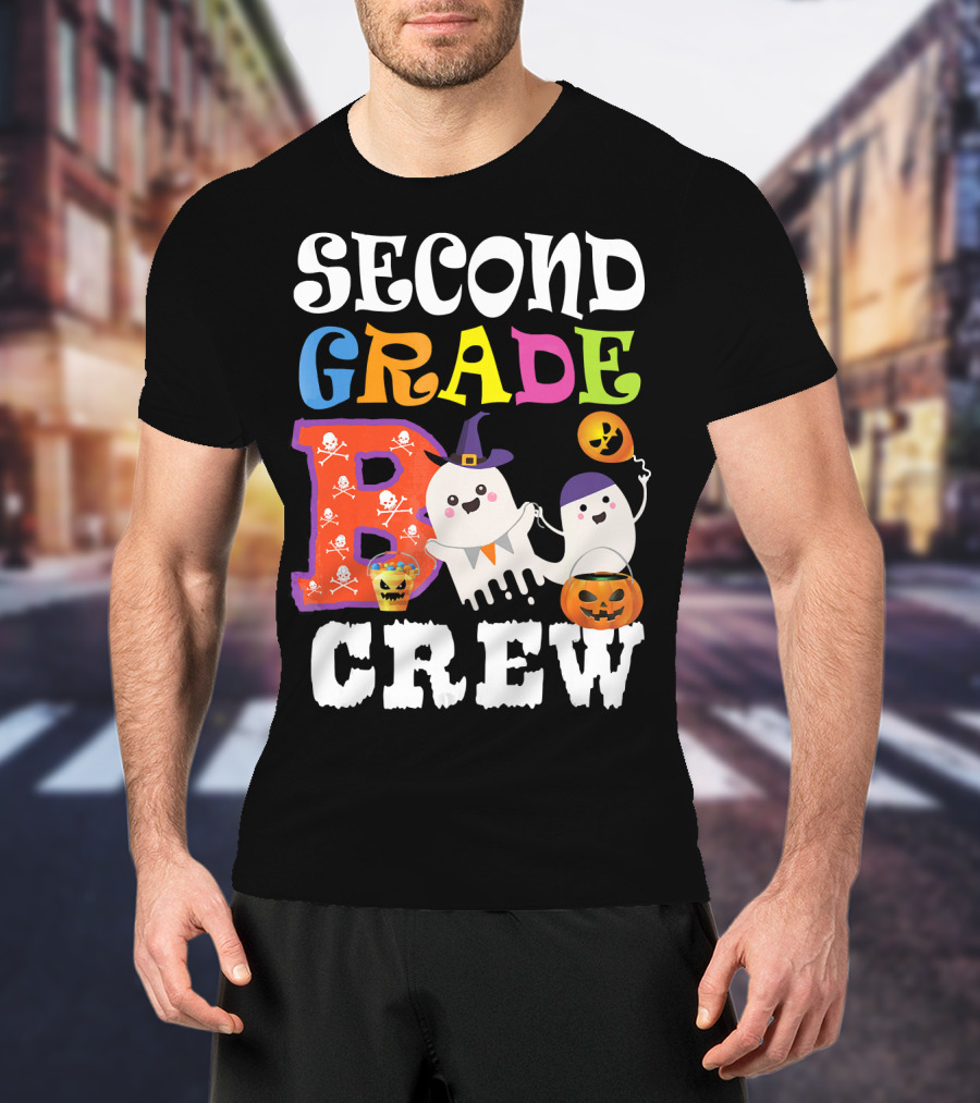 Halloween Second Grade Boo Crew Ghosts And Pumpkins T-Shirt
