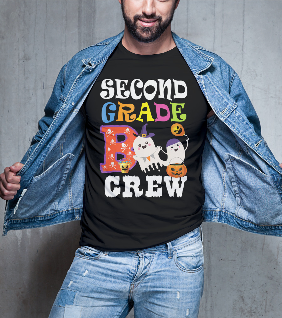Halloween Second Grade Boo Crew Ghosts And Pumpkins T-Shirt
