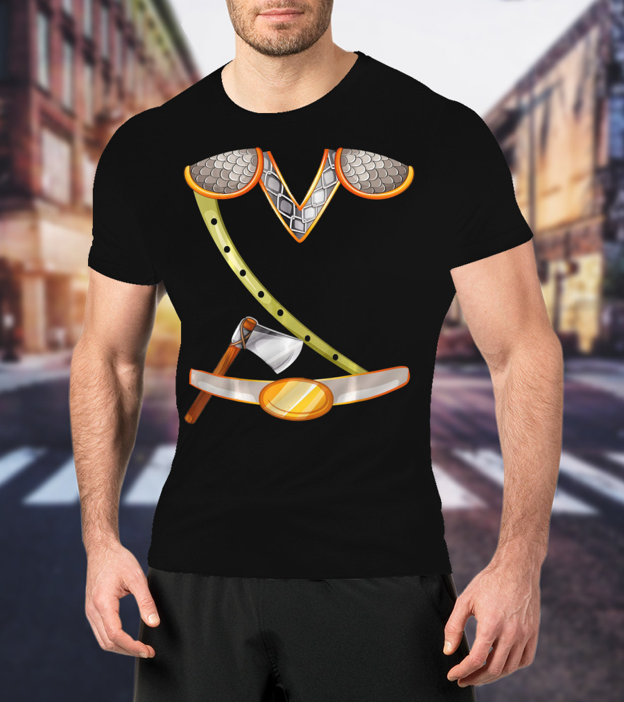 Viking Costume Norse Axe And Armor Halloween Idea T-Shirt