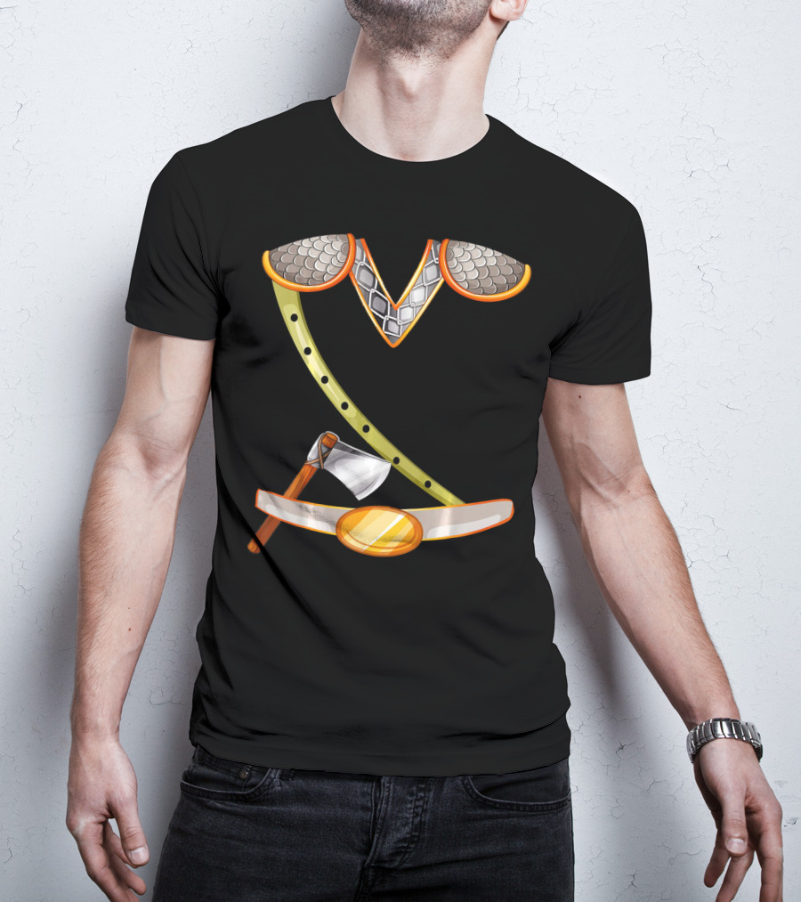 Viking Costume Norse Axe And Armor Halloween Idea T-Shirt