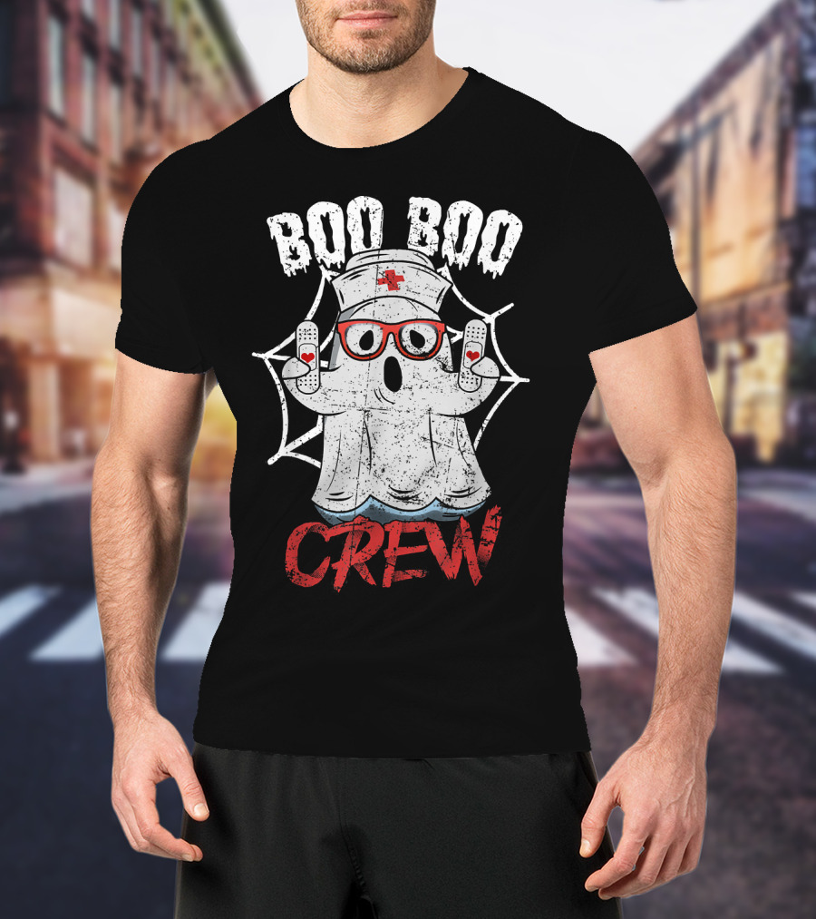 Boo Boo Crew Halloween Costume Nurse Ghost T-Shirt