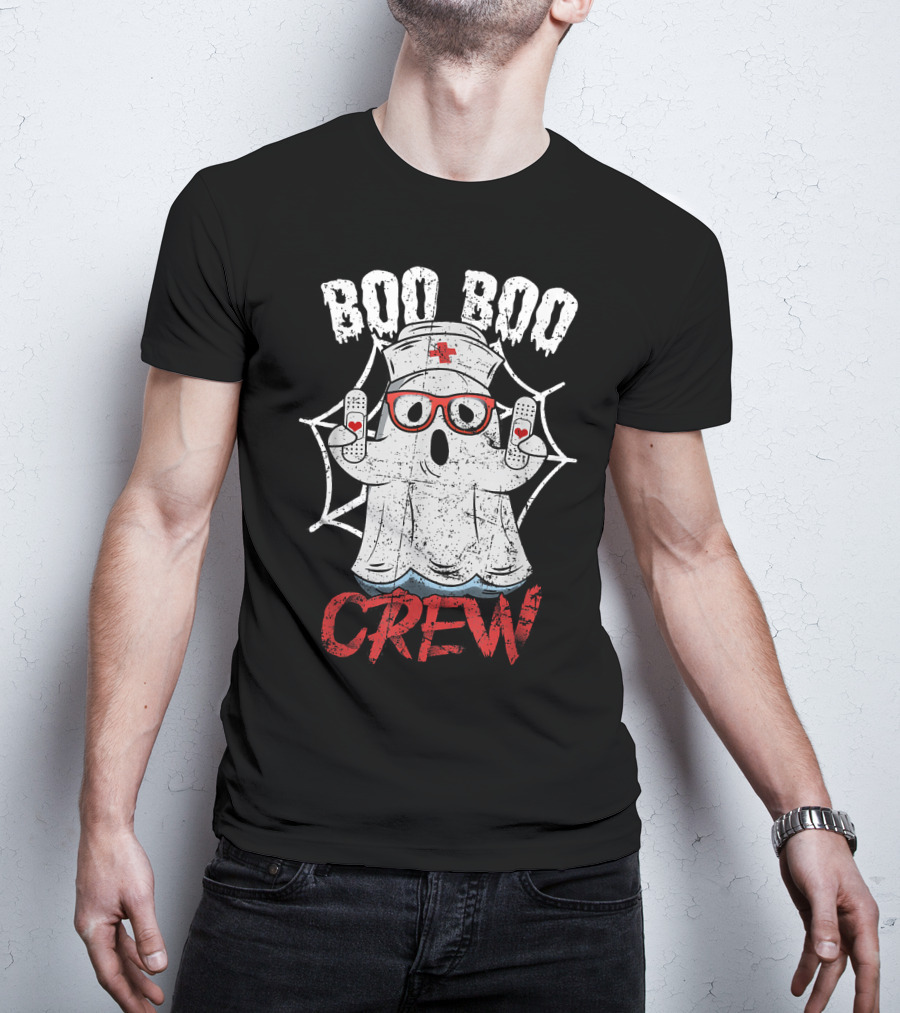 Boo Boo Crew Halloween Costume Nurse Ghost T-Shirt