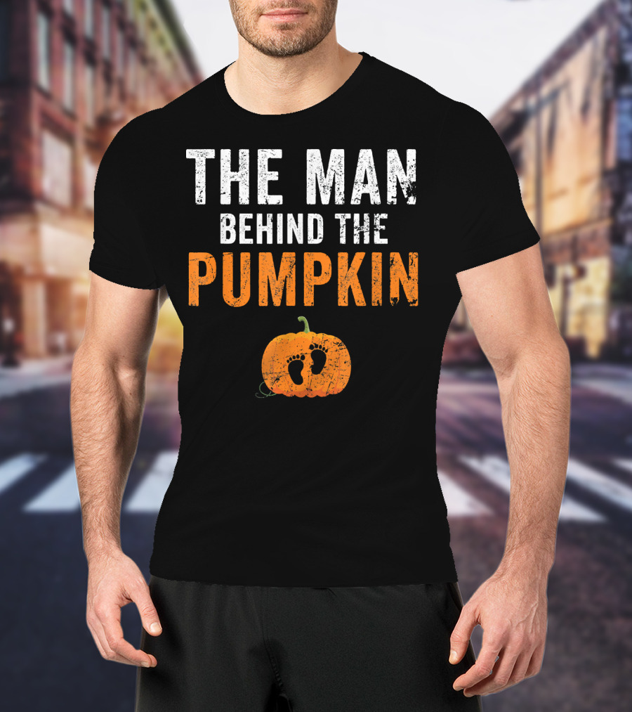 The Man Behind The Pumpkin Featuring Baby Footprints T-Shirt