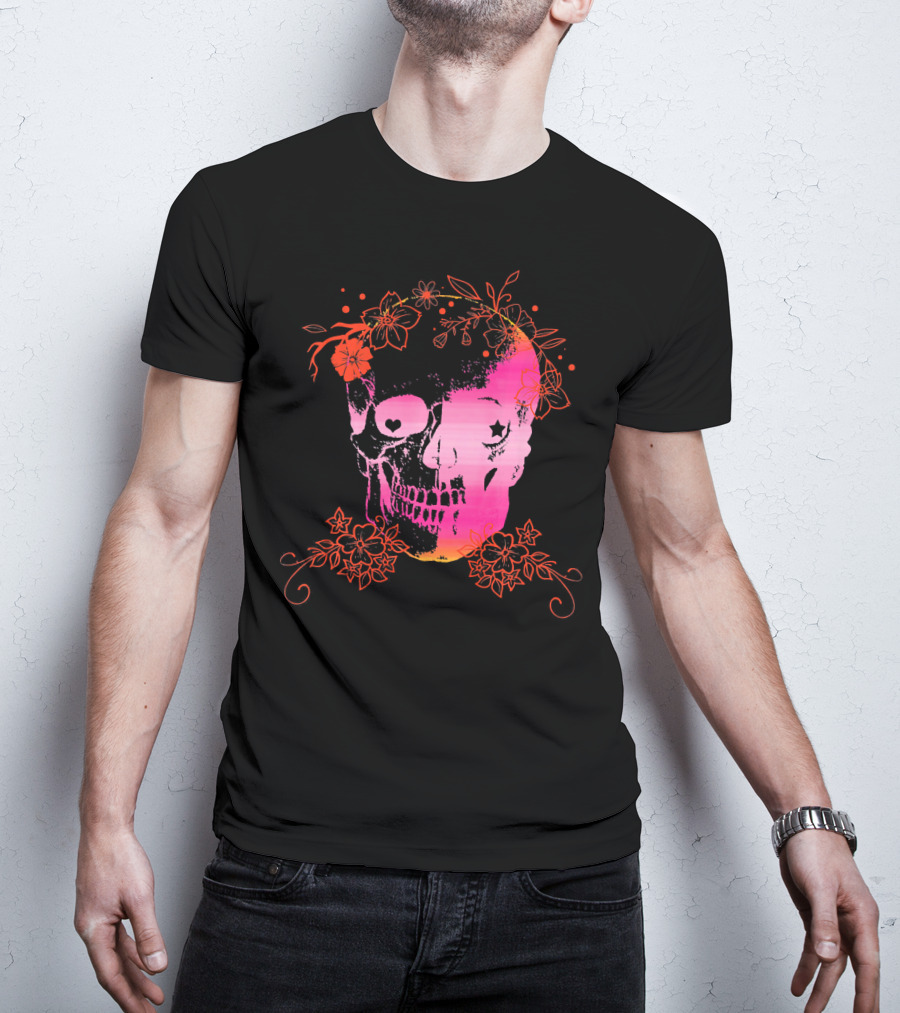 Flower Skull Halloween Dia De Los Muertos Floral T-Shirt