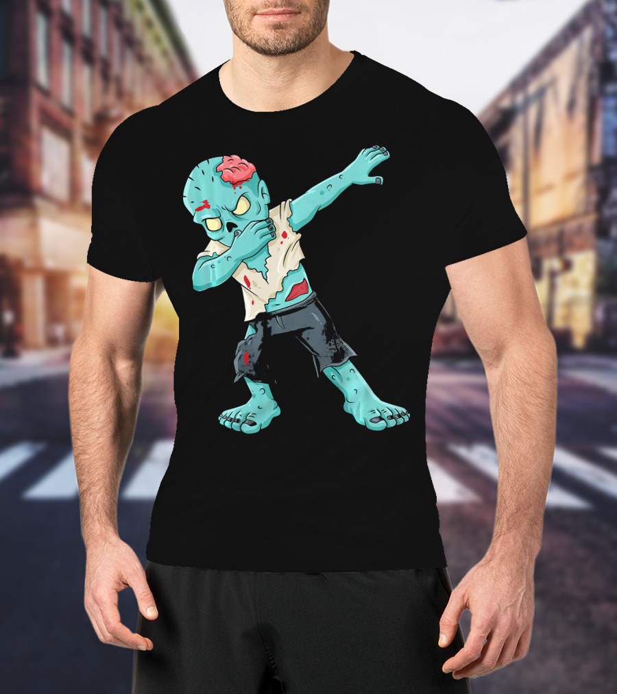 Dabbing Zombie Kid With Exposed Brain T-Shirt