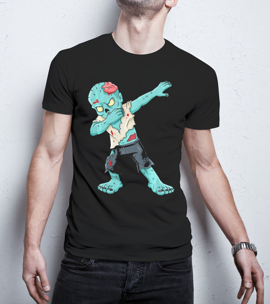 Dabbing Zombie Kid With Exposed Brain T-Shirt