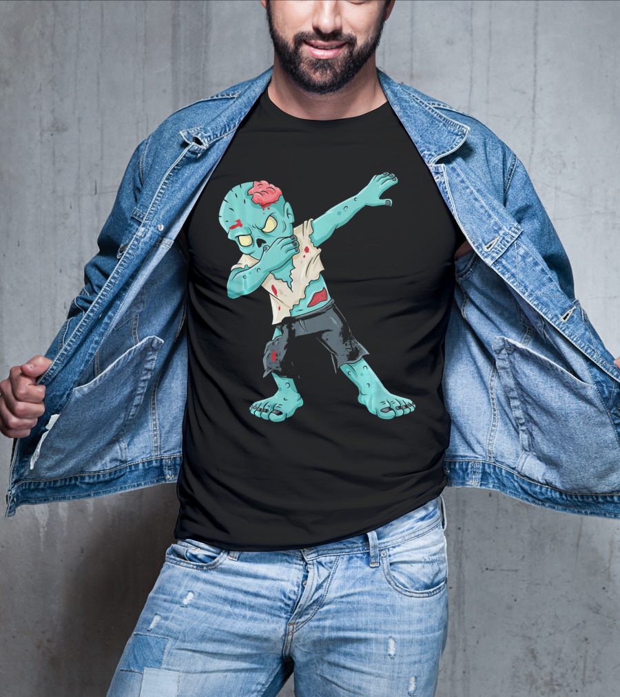 Dabbing Zombie Kid With Exposed Brain T-Shirt