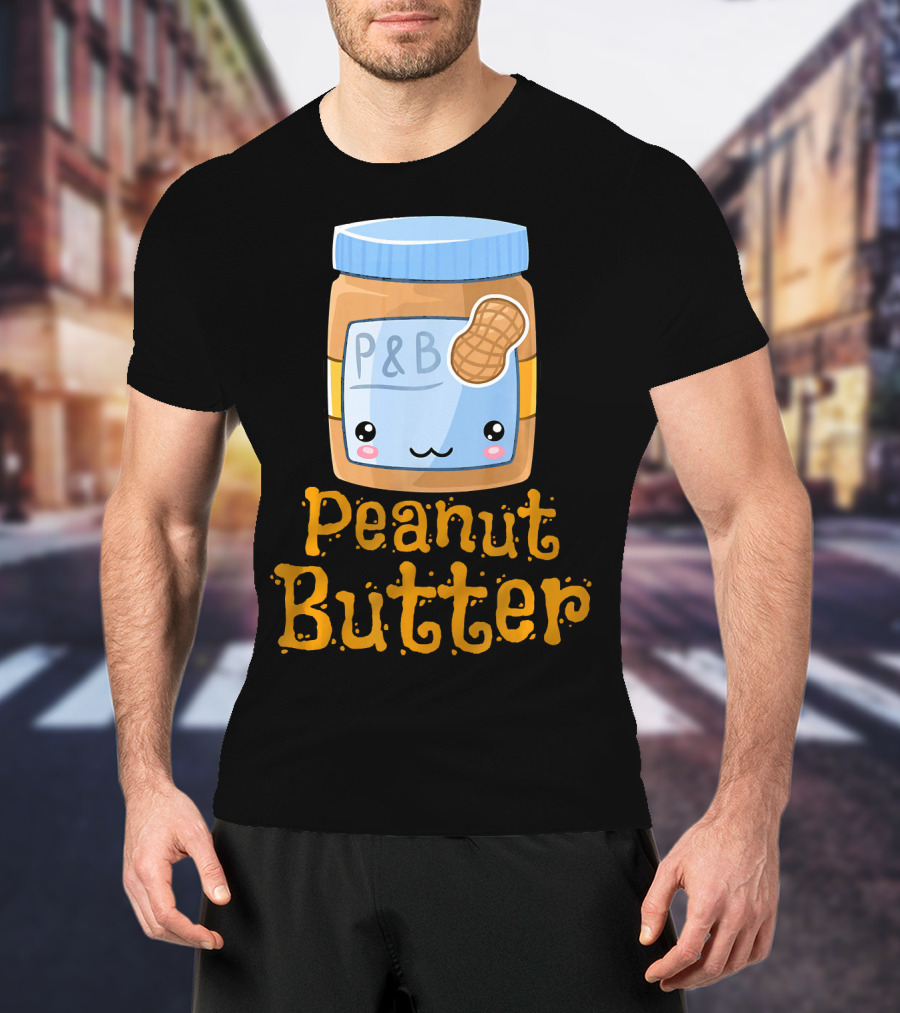 Kawaii Peanut Butter P&B Cute Face Jar T-Shirt