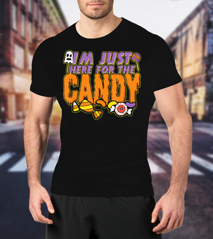 I'm Just Here For The Candy Halloween Costume Dress Kids Adults T-Shirt
