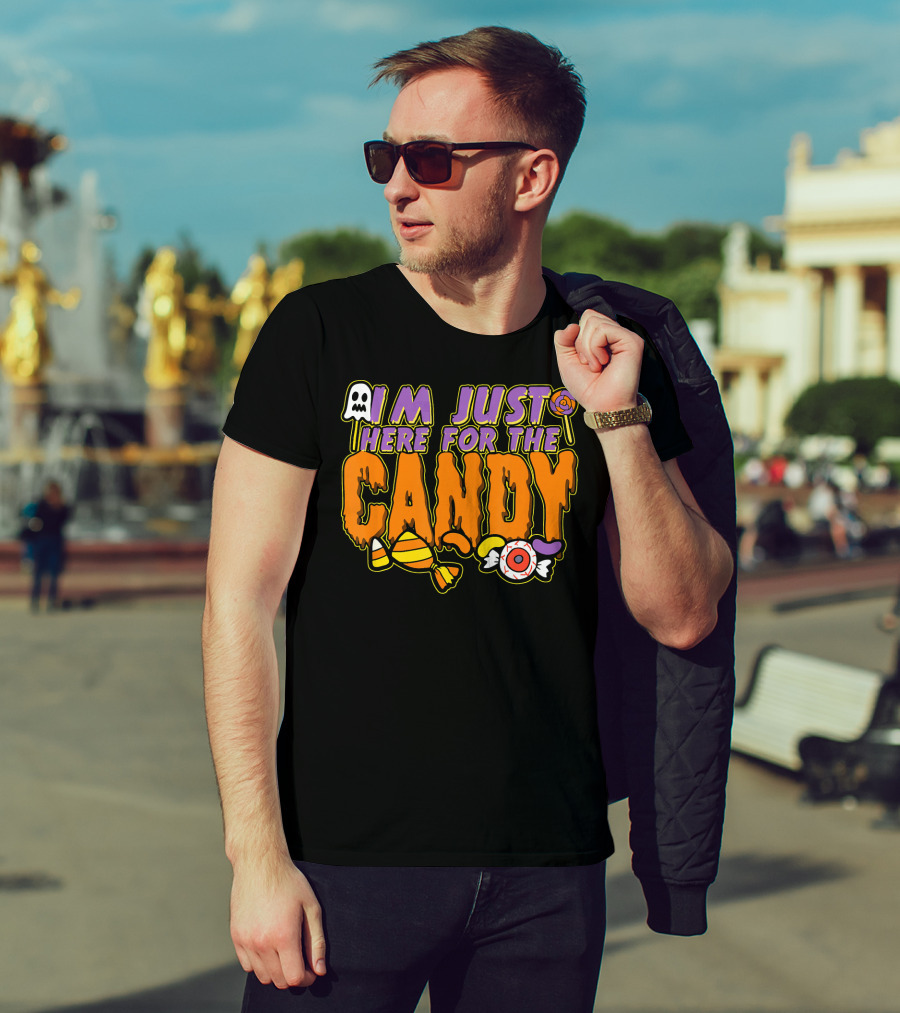 I'm Just Here For The Candy Halloween Costume Dress Kids Adults T-Shirt