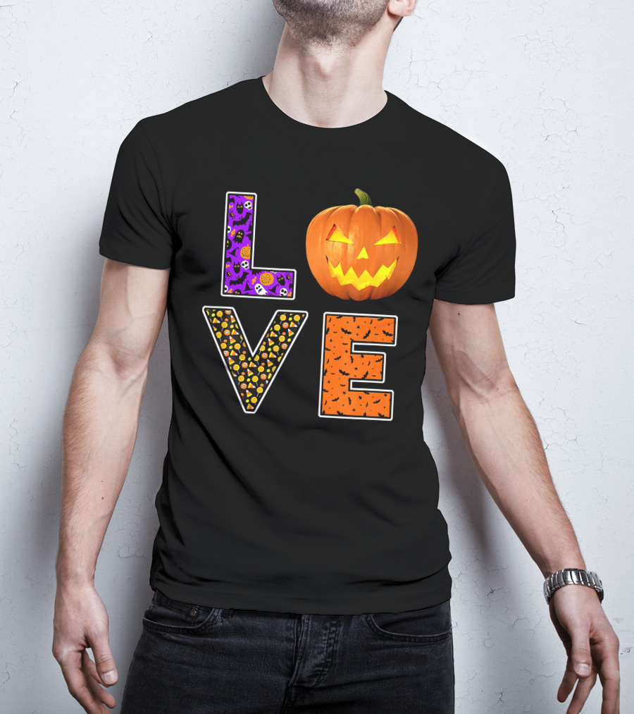 Halloween Trick Treat Love Pumpkin Pat T-Shirt