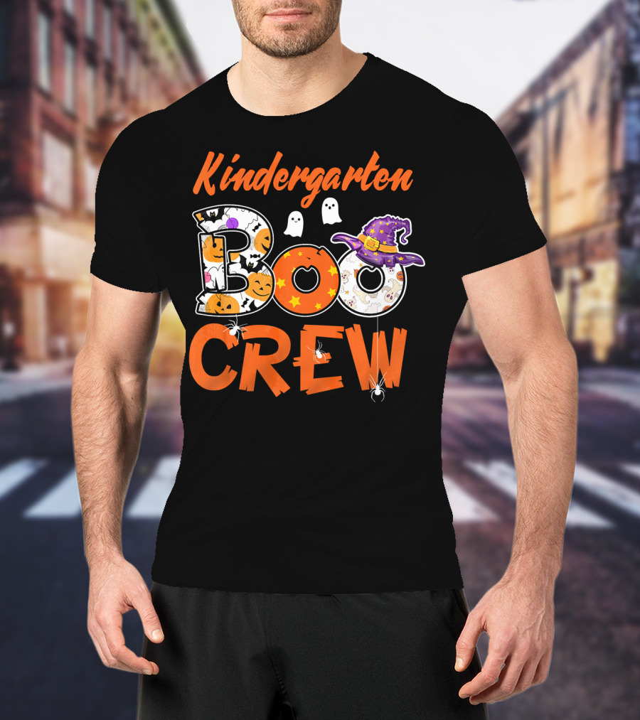 Kindergarten Boo Crew Halloween Party Kids Teacher T-Shirt
