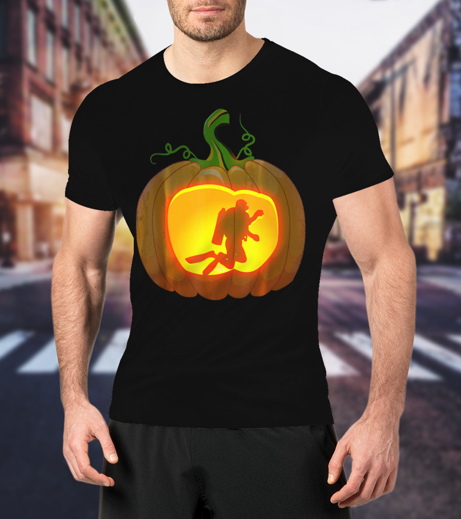 Scuba Diving Pumpkin Carving T-Shirt