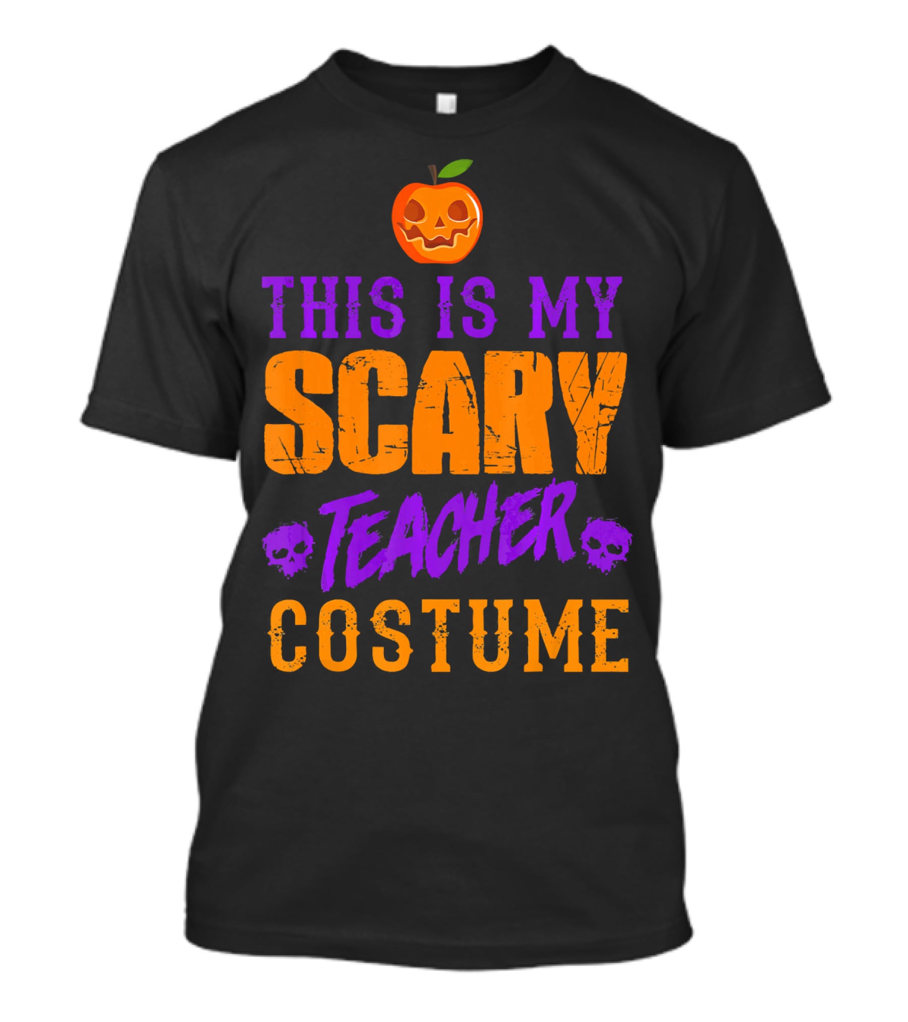 This Is My Scary Teacher Costume Halloween Pumpkin Skull T-Shirt