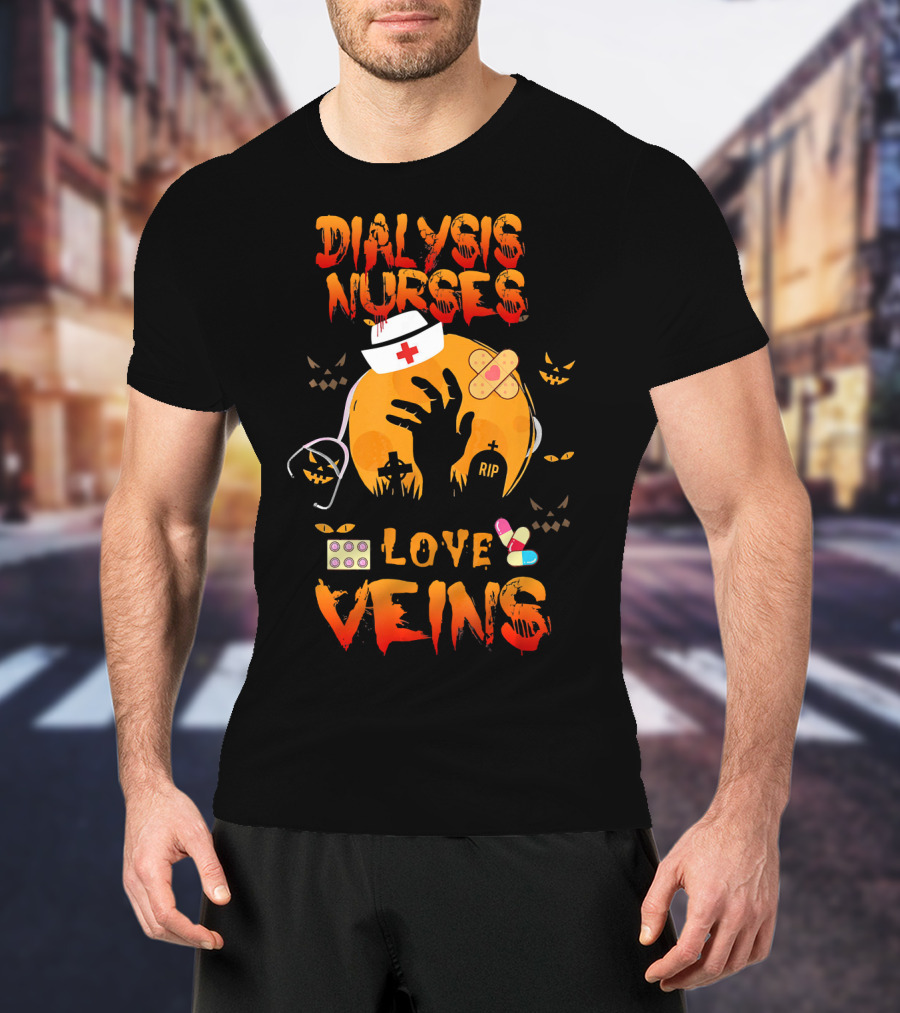 Dialysis Nurses Love Veins Halloween Cosplay T-Shirt