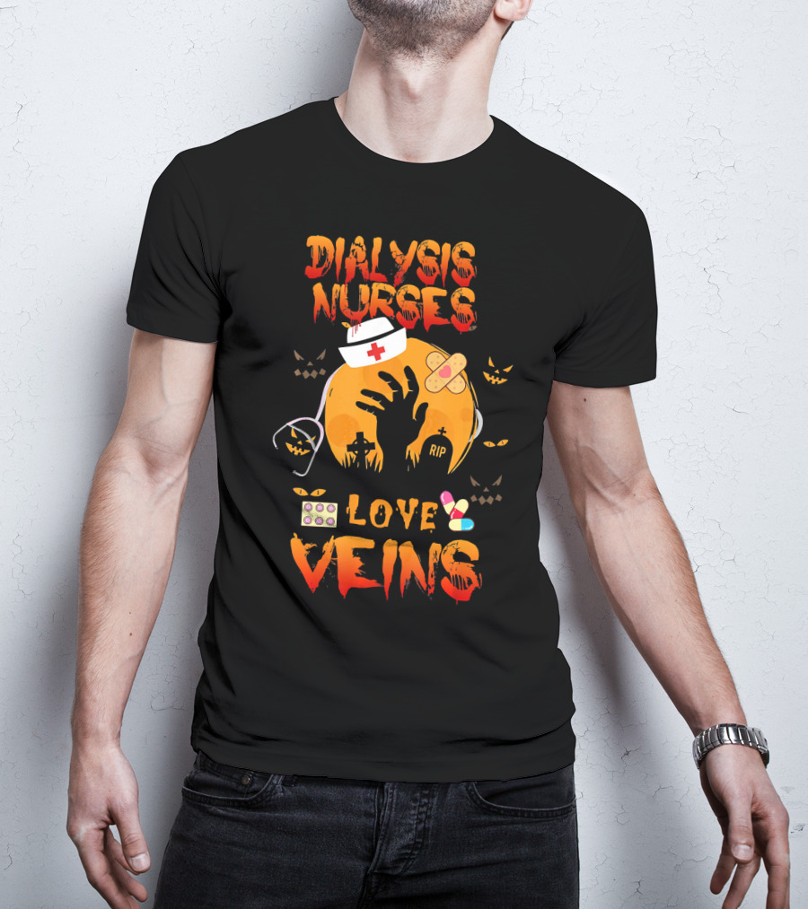 Dialysis Nurses Love Veins Halloween Cosplay T-Shirt