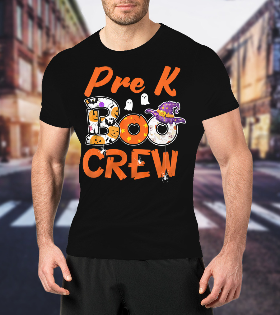 Pre K Boo Crew Teacher Kids Halloween T-Shirt
