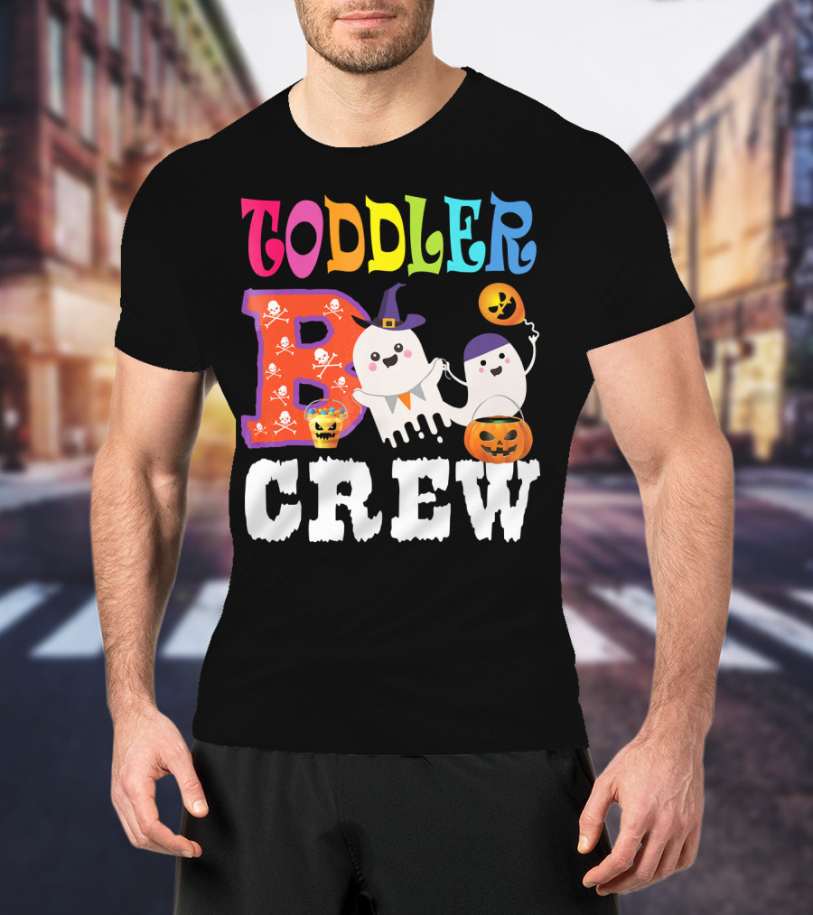Toddler Boo Crew Halloween Ghosts And Skulls T-Shirt