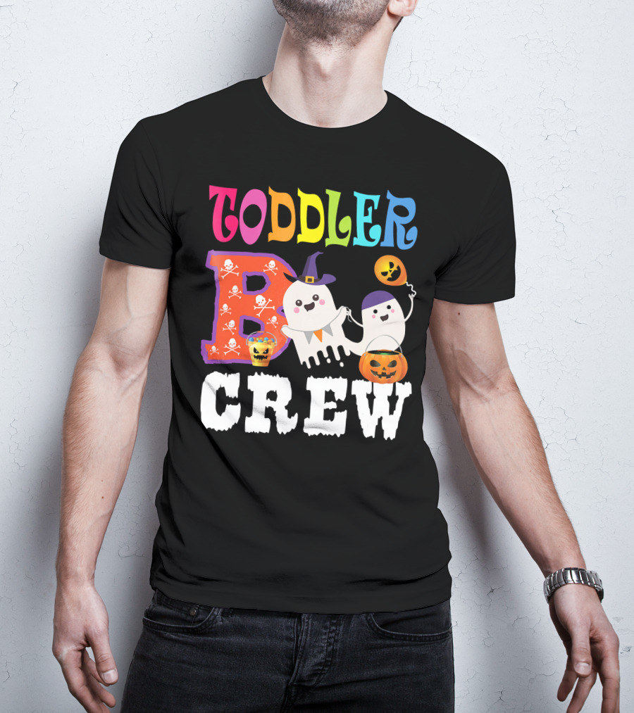 Toddler Boo Crew Halloween Ghosts And Skulls T-Shirt