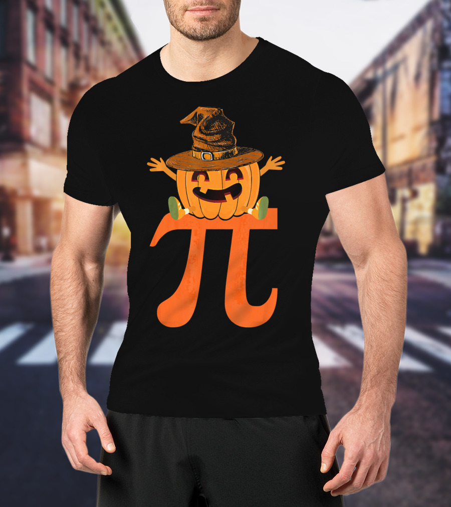 Halloween Pumpkin Witch Sitting On Pi T-Shirt