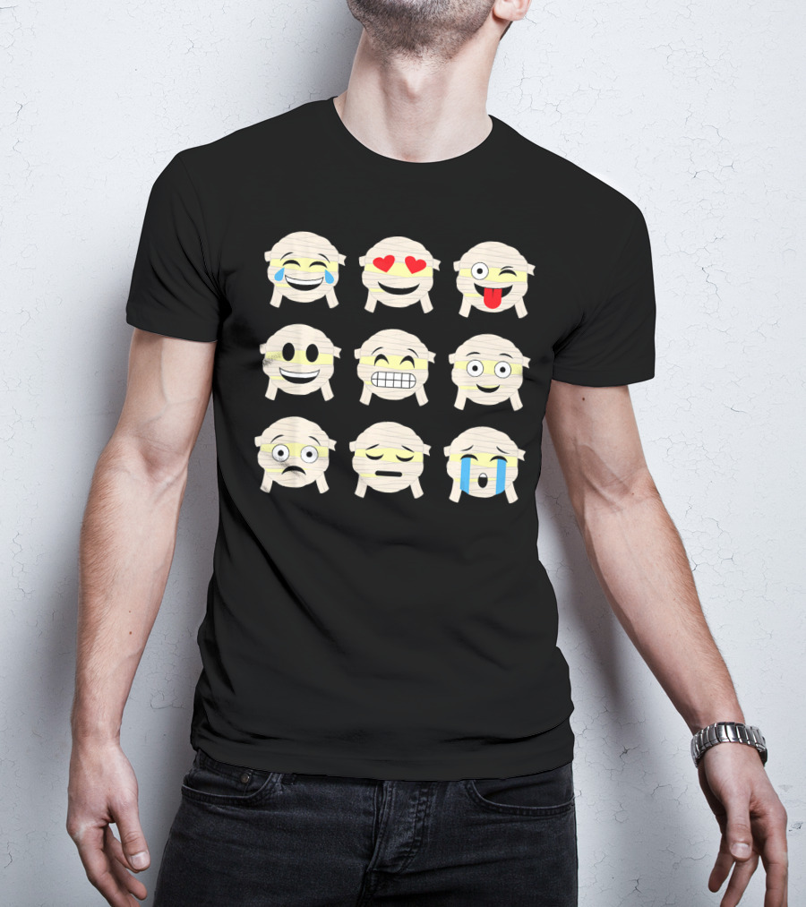 Mummy Emoji Funny Faces Emoticon Mummies Collection T-Shirt
