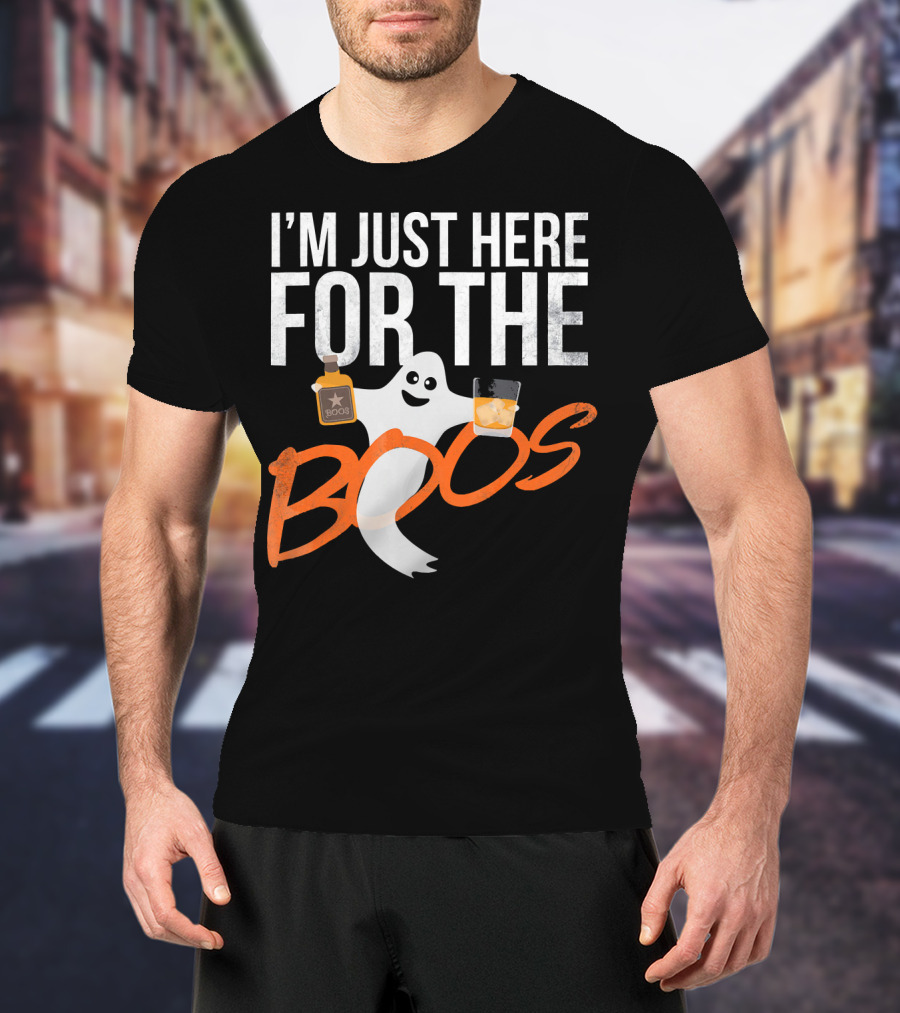 I'm Just Here For The Boos Funny Ghost Whisky T-Shirt