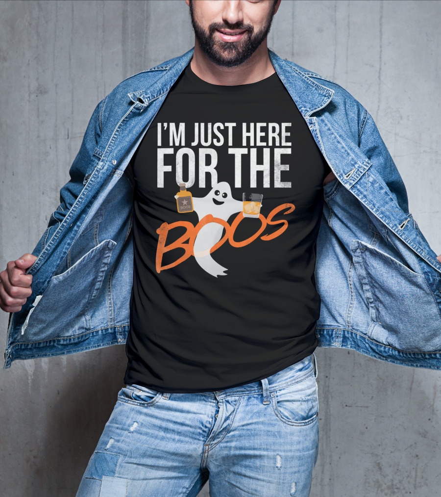 I'm Just Here For The Boos Funny Ghost Whisky T-Shirt
