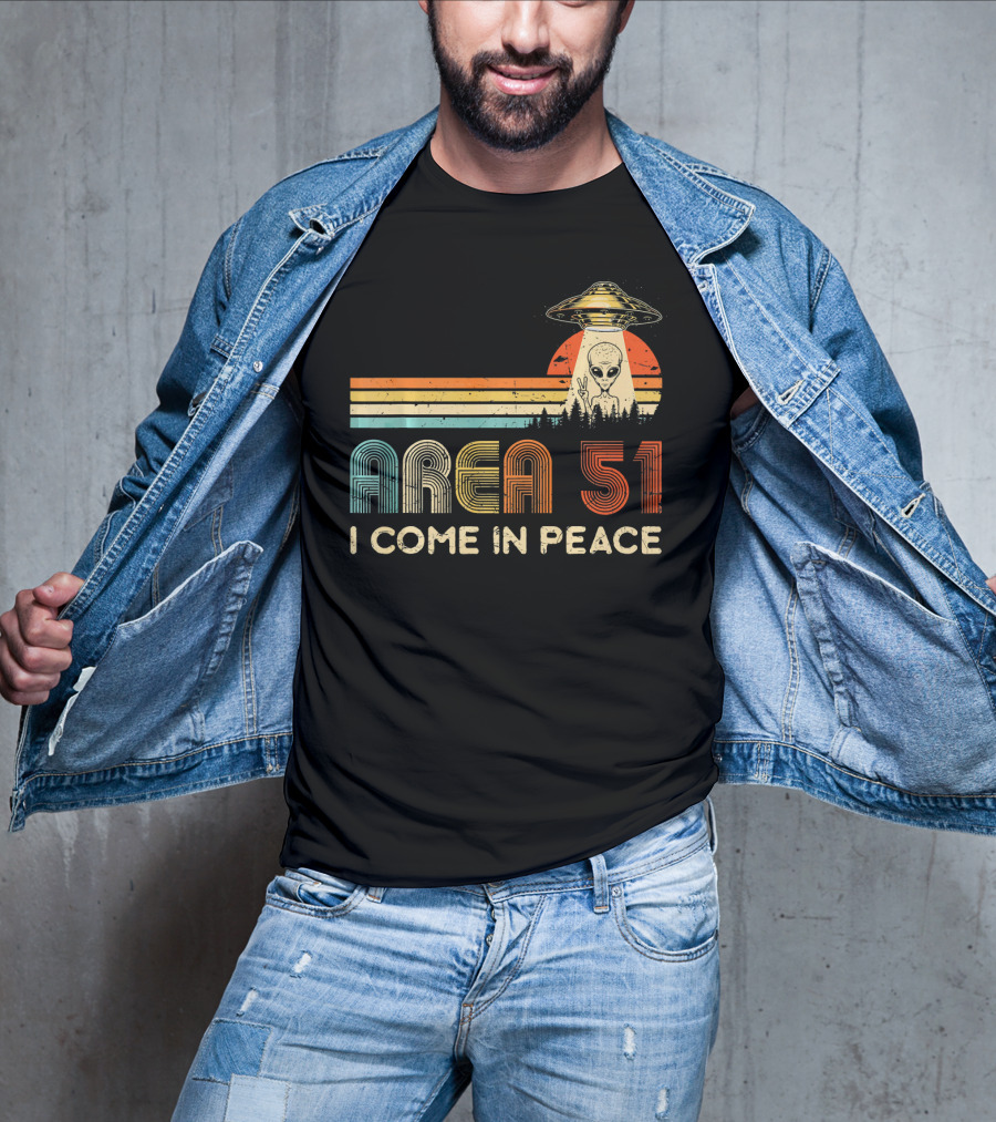 Area 51 I Come In Peace Alien UFO T-Shirt