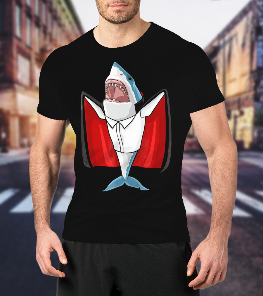 Halloween Shark Vampire Funny Costume T-Shirt