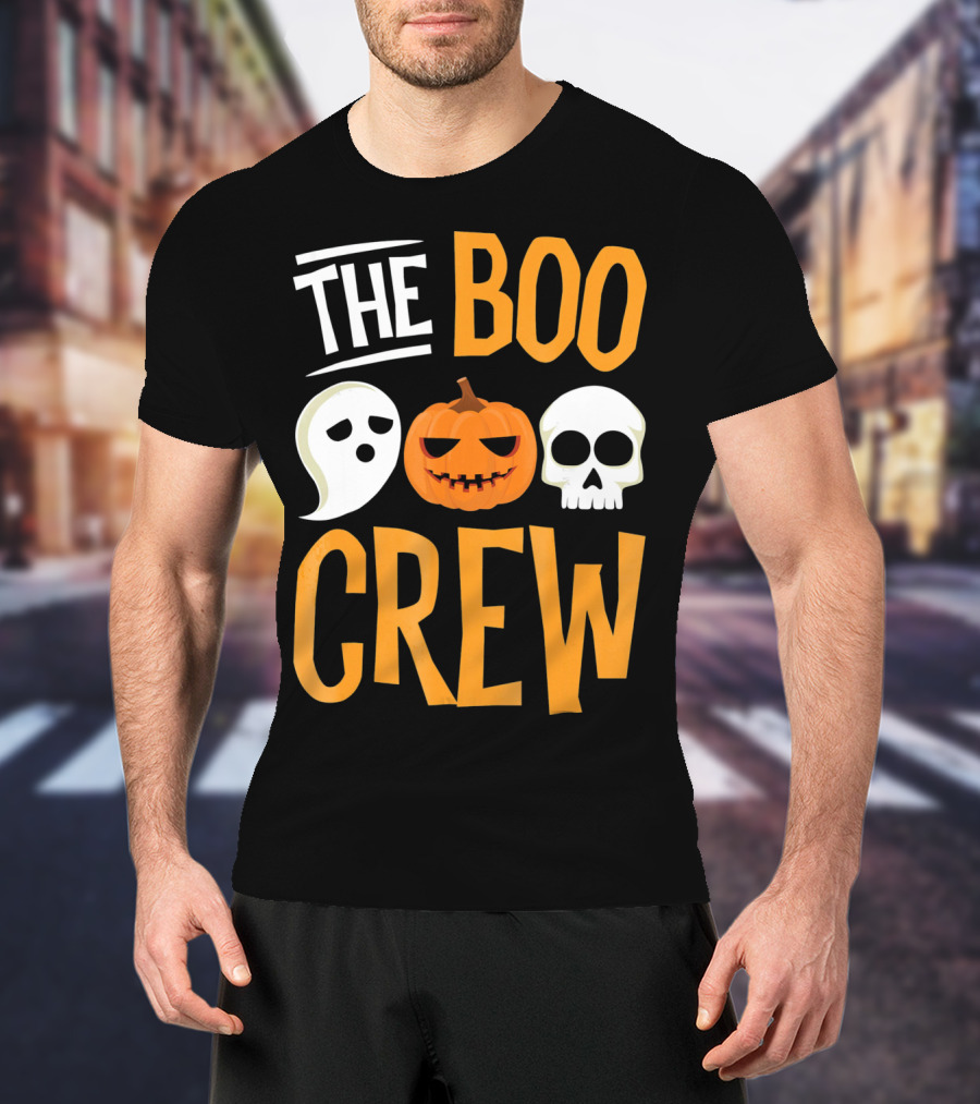 The Boo Crew Ghost Pumpkin Skull Halloween T-Shirt