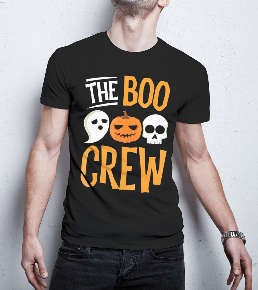 The Boo Crew Ghost Pumpkin Skull Halloween T-Shirt