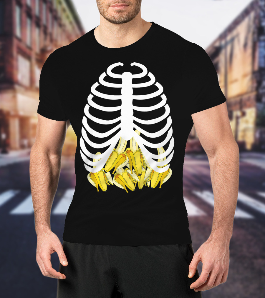 Halloween Rib Cage Banana Costume Adult Youth Kids T-Shirt
